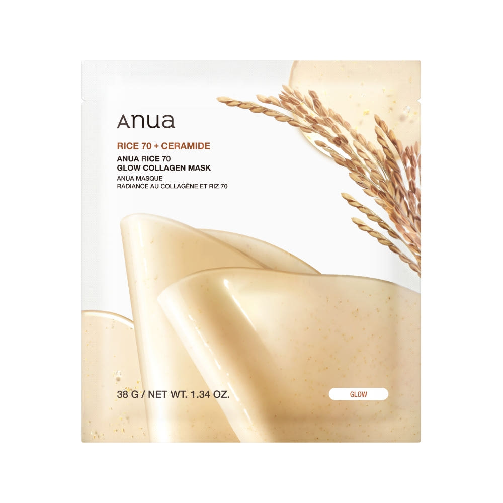 Anua Rice 70 Glow Collagen Mask 38g X 4ea