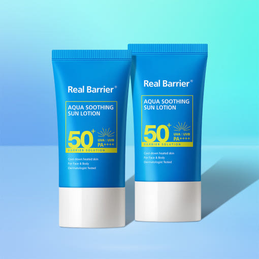 [Real Barrier] Aqua Soothing Sun Lotion SPF50+PA++++ 1+1 (50ml+50ml)