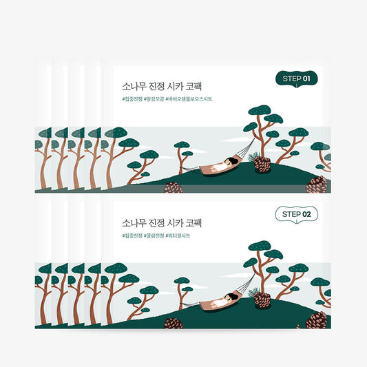 Round Lab Pine Tree Soothing Cica Biocellulose Nose Pack 2-Step Kit (1Step 4ml x 5ea / 2Step 4ml x 5ea)